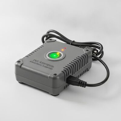 Carregadores de bateria padrão certificados pela FCC com indicador de estado de carregamento LED e design compacto de 300 g para uso industrial