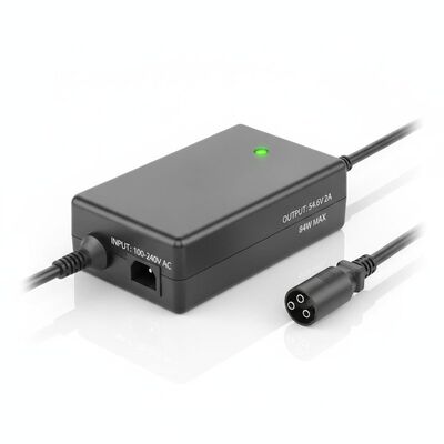 84W Potência de Saída Máxima Carregador de Bateria de Bicicleta com saída de 54,6V 2A e entrada de CA de 100-240V para bicicletas elétricas